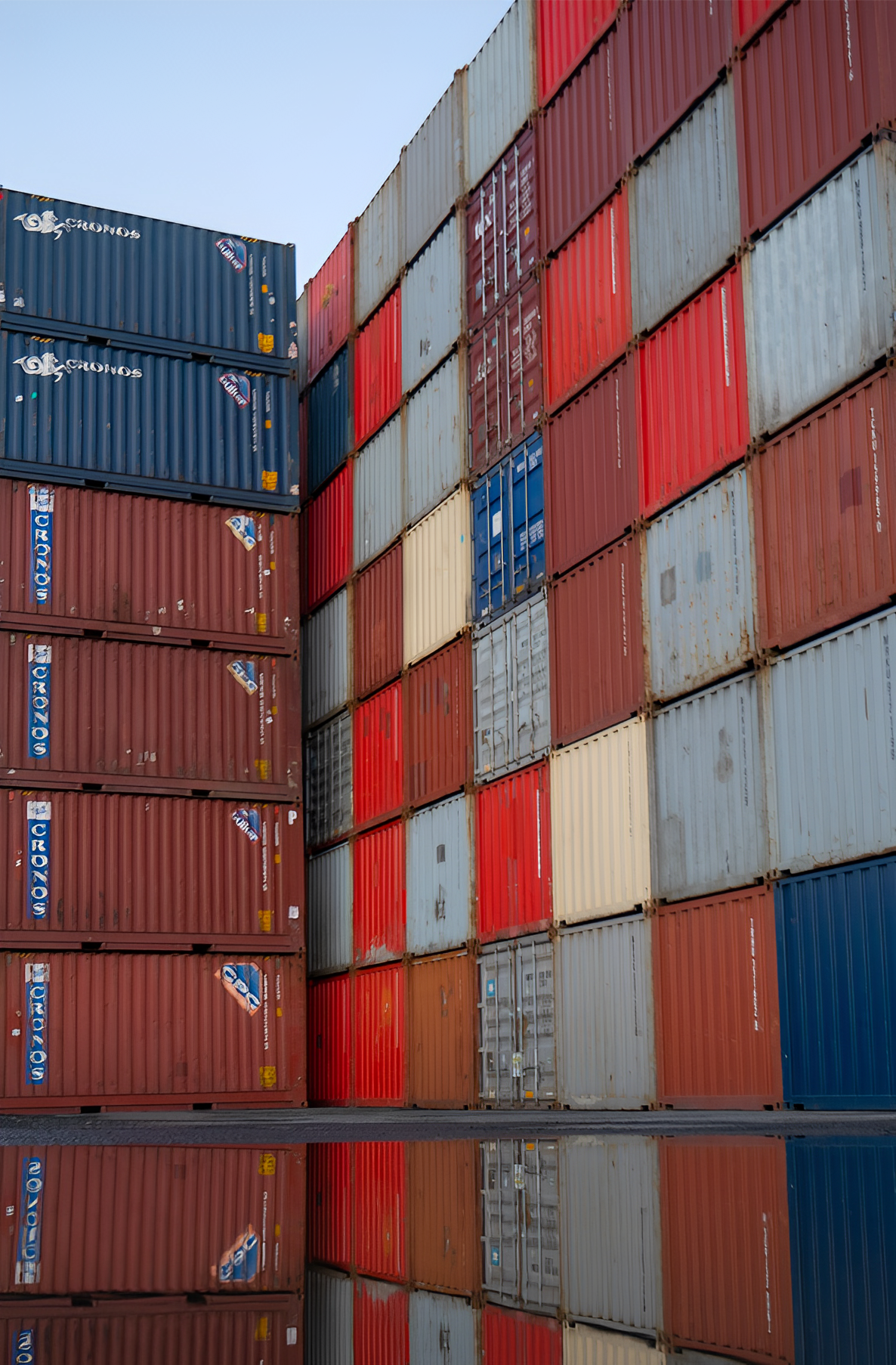 Image of containers in a port